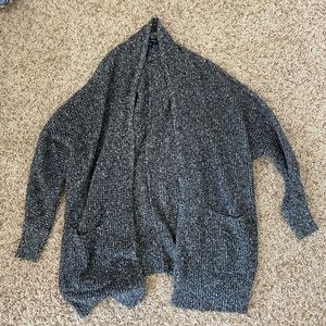 gray cardigan